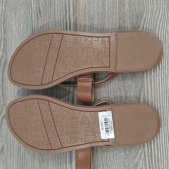 2 For 1 Ann Taylor LOFT Sandals New Brown Flip Flops Pink Orange Red Sandals 6 - Picture 9 of 15